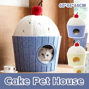 Cake Shape Cat Bed Soft Warm Pet House Durable for Indoor Cats Kittens Use