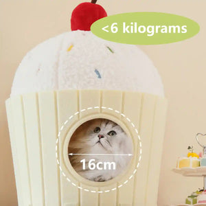 Cake Shape Cat Bed Soft Warm Pet House Durable for Indoor Cats Kittens Use