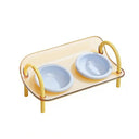 Adjustable Raised Ceramic Pet Double Bowl for Cats and Small Dogs