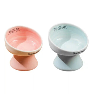 Ceramic Raised Cat Bowl with 15° Tilted Design