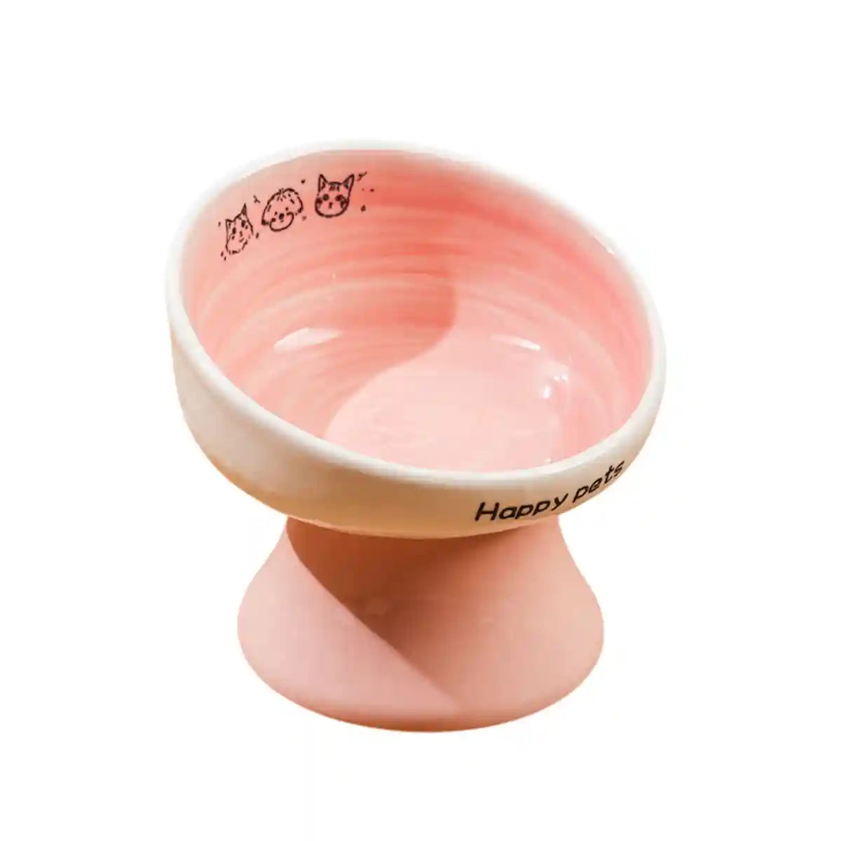 Ceramic Raised Cat Bowl with 15° Tilted Design
