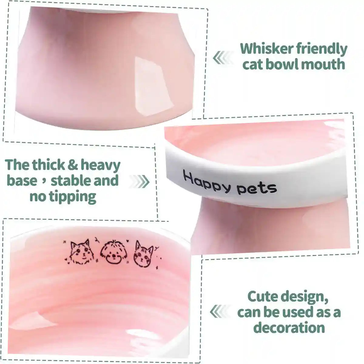 Ceramic Raised Cat Bowl with 15° Tilted Design