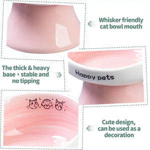 Ceramic Raised Cat Bowl with 15° Tilted Design