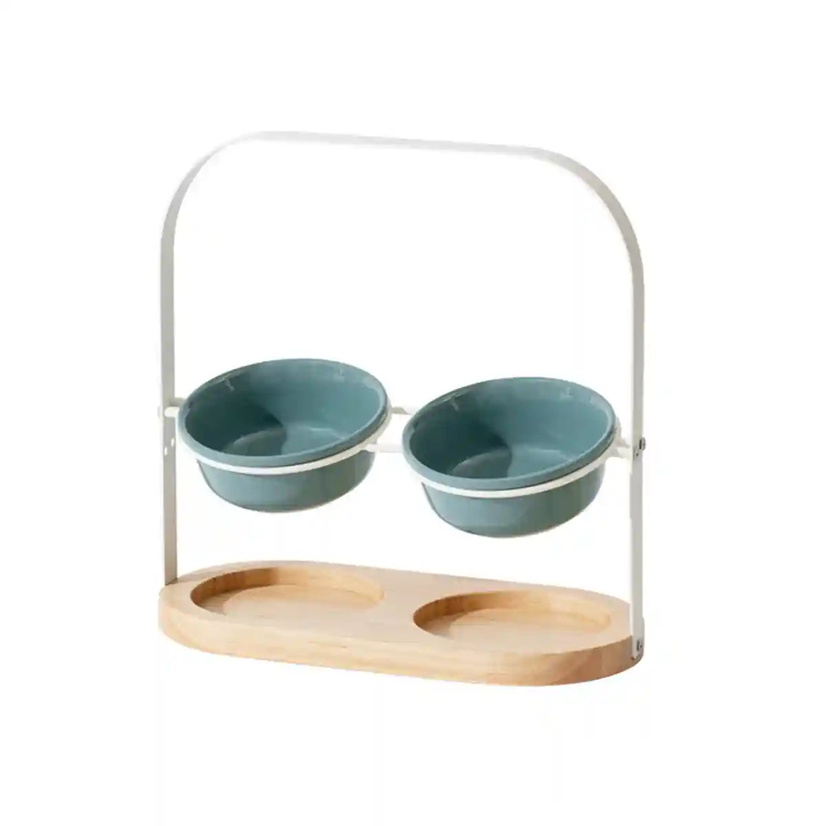 Ceramic Cat Bowl Elevated Adjustable Tilted Pet Feeder