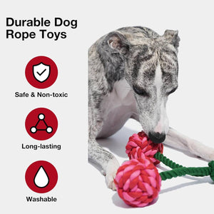 Cherry Knot Dog Toy Rope Tug Ball