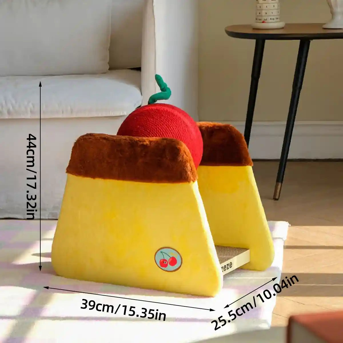 Cat Scratching Post Cherry Pudding Design With Replaceable Board