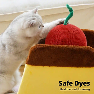 Cat Scratching Post Cherry Pudding Design With Replaceable Board