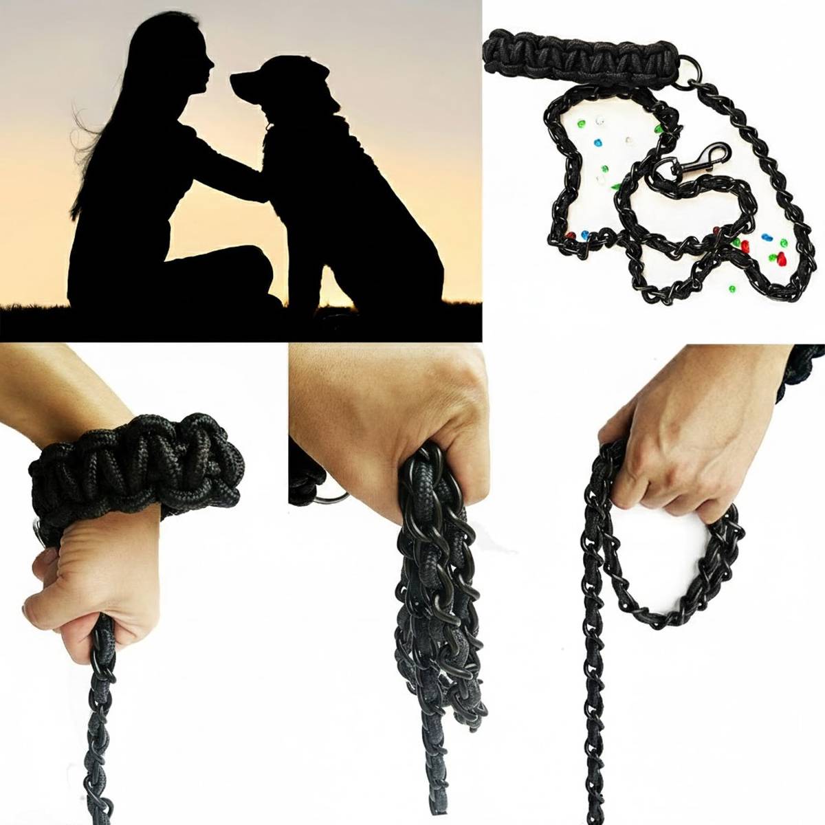 Chew Proof Dog Leash Heavy Duty Metal Chain Leash