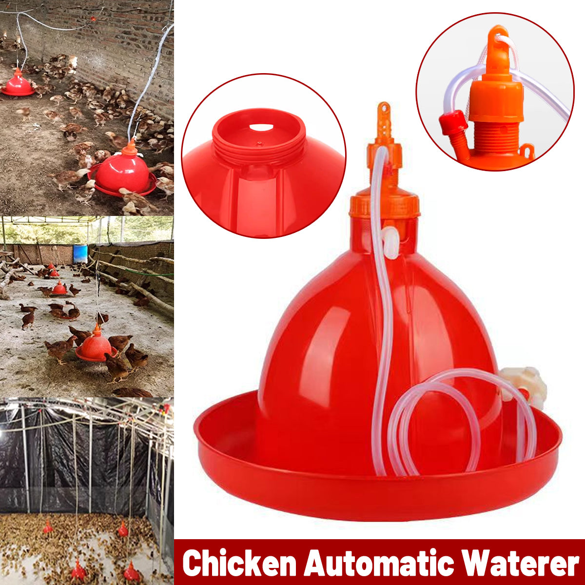 Automatic Poultry Waterer With Hose 40cm