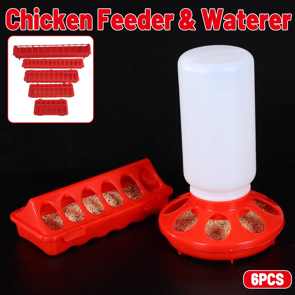 Chicken Feeder Trough Plastic Mesh Connectable Poultry Feed Trough for Coop Use