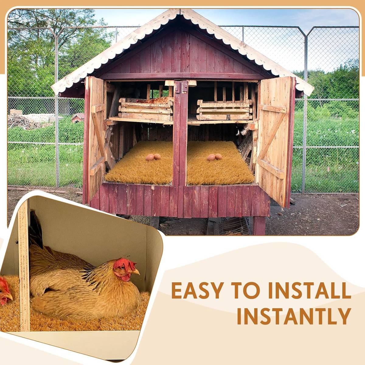 Chicken Nesting Pads Reusable Coop Mat