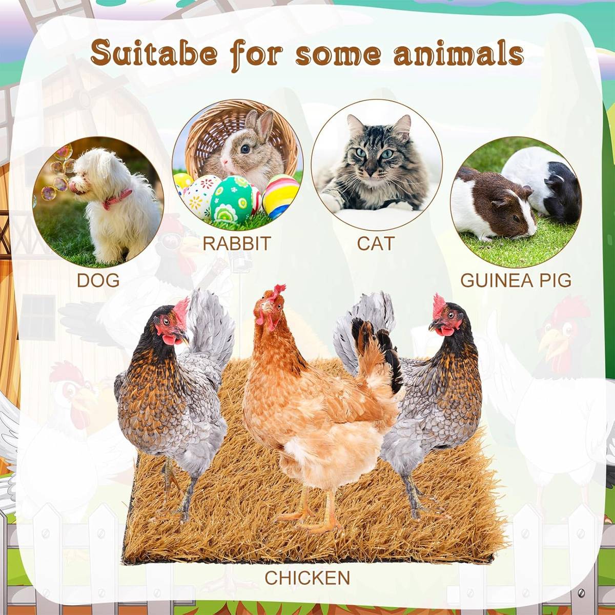 Chicken Nesting Pads Reusable Coop Mat