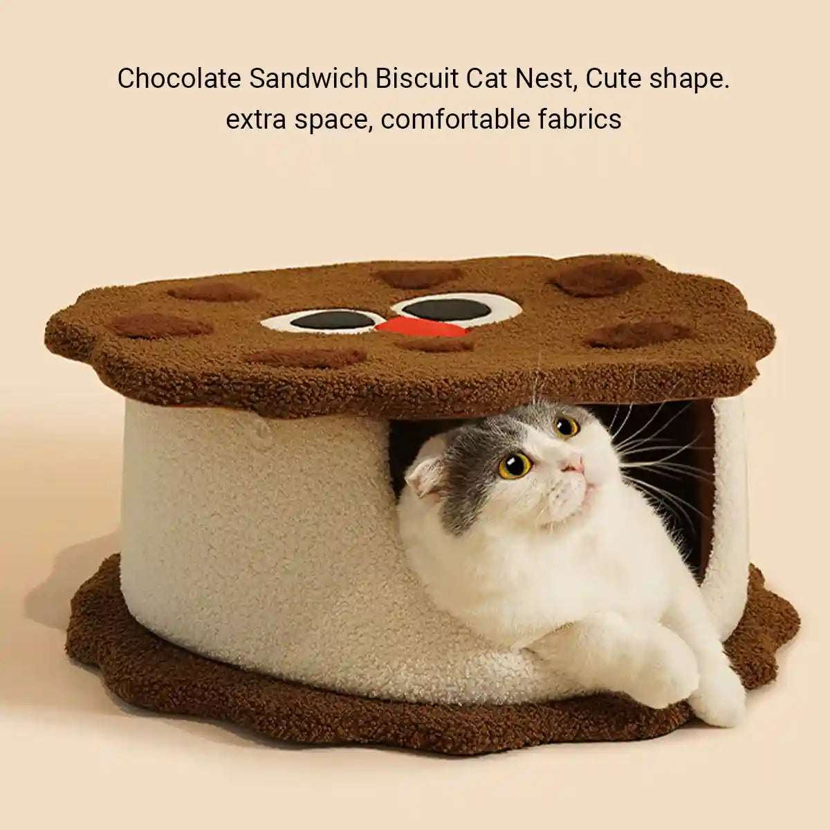 Chocolate Biscuit Cat Bed