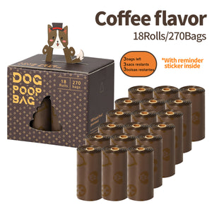 Coffee Scented Pet Poop Bags 270pcs (18 Rolls) Leakproof