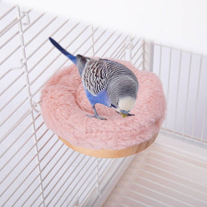 Plush Bird Perch Stand with Clamp | Comfortable Platform for Parrots