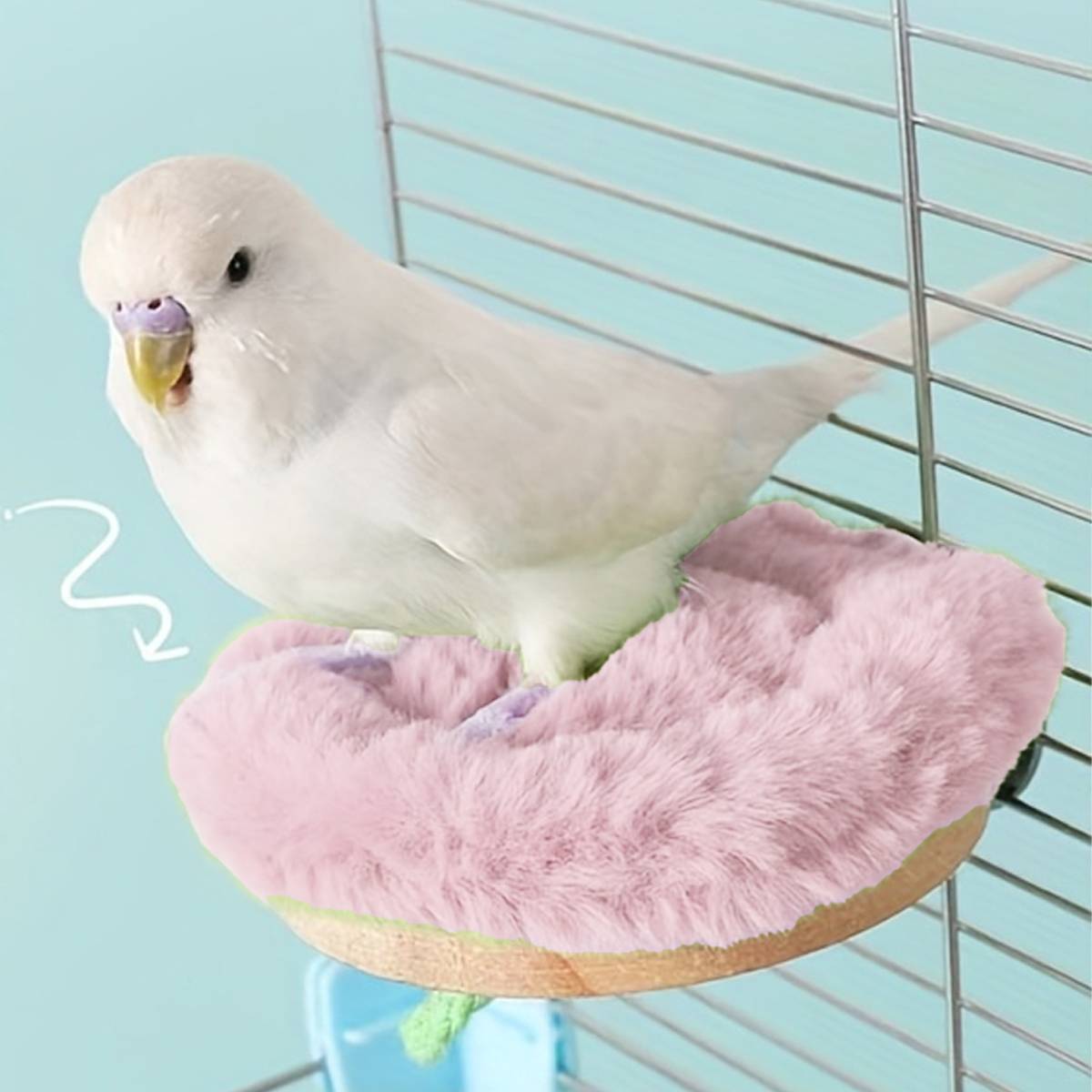 Plush Bird Perch Stand with Clamp | Comfortable Platform for Parrots
