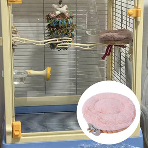 Plush Bird Perch Stand with Clamp | Comfortable Platform for Parrots