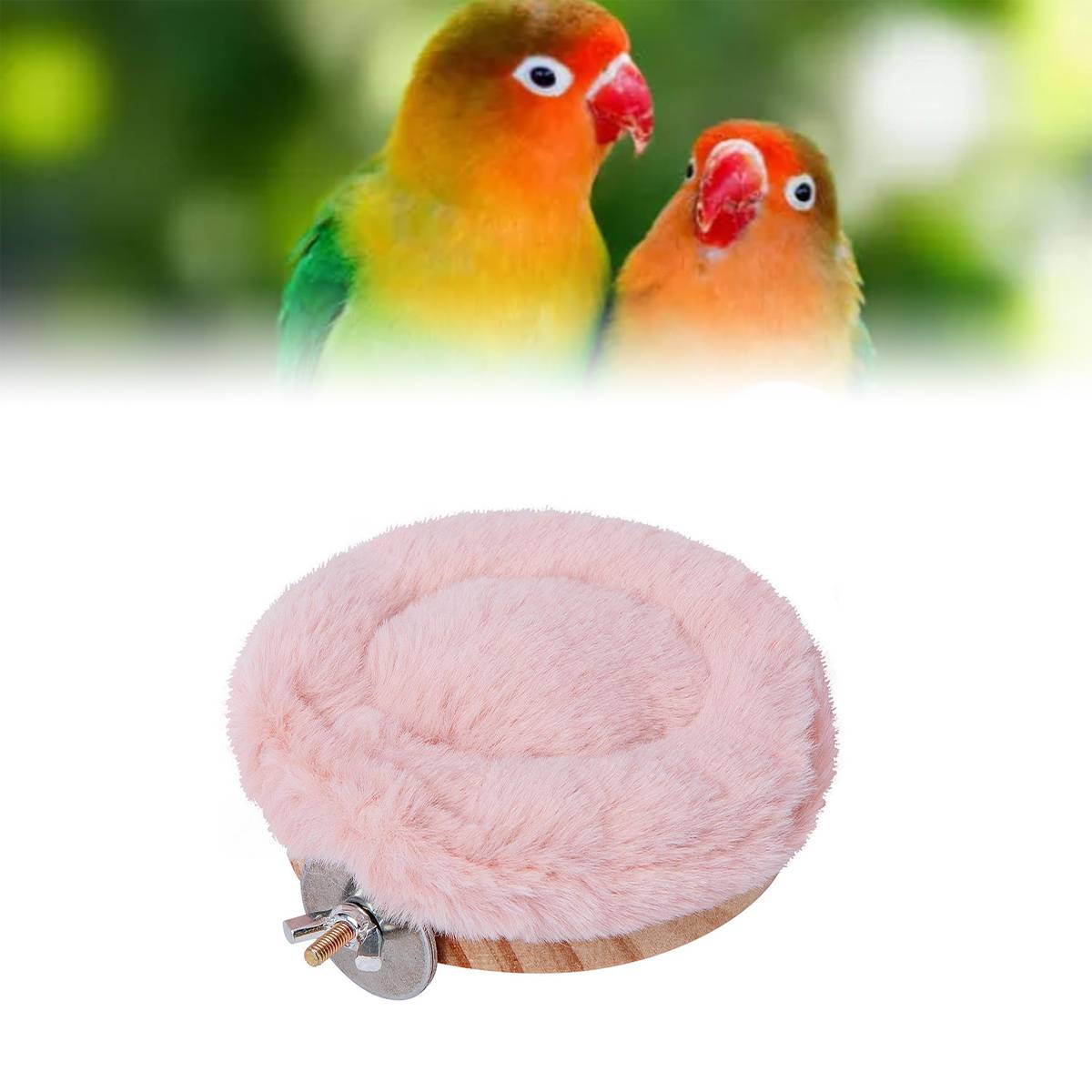 Plush Bird Perch Stand with Clamp | Comfortable Platform for Parrots
