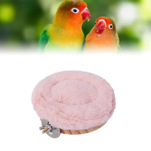 Plush Bird Perch Stand with Clamp | Comfortable Platform for Parrots