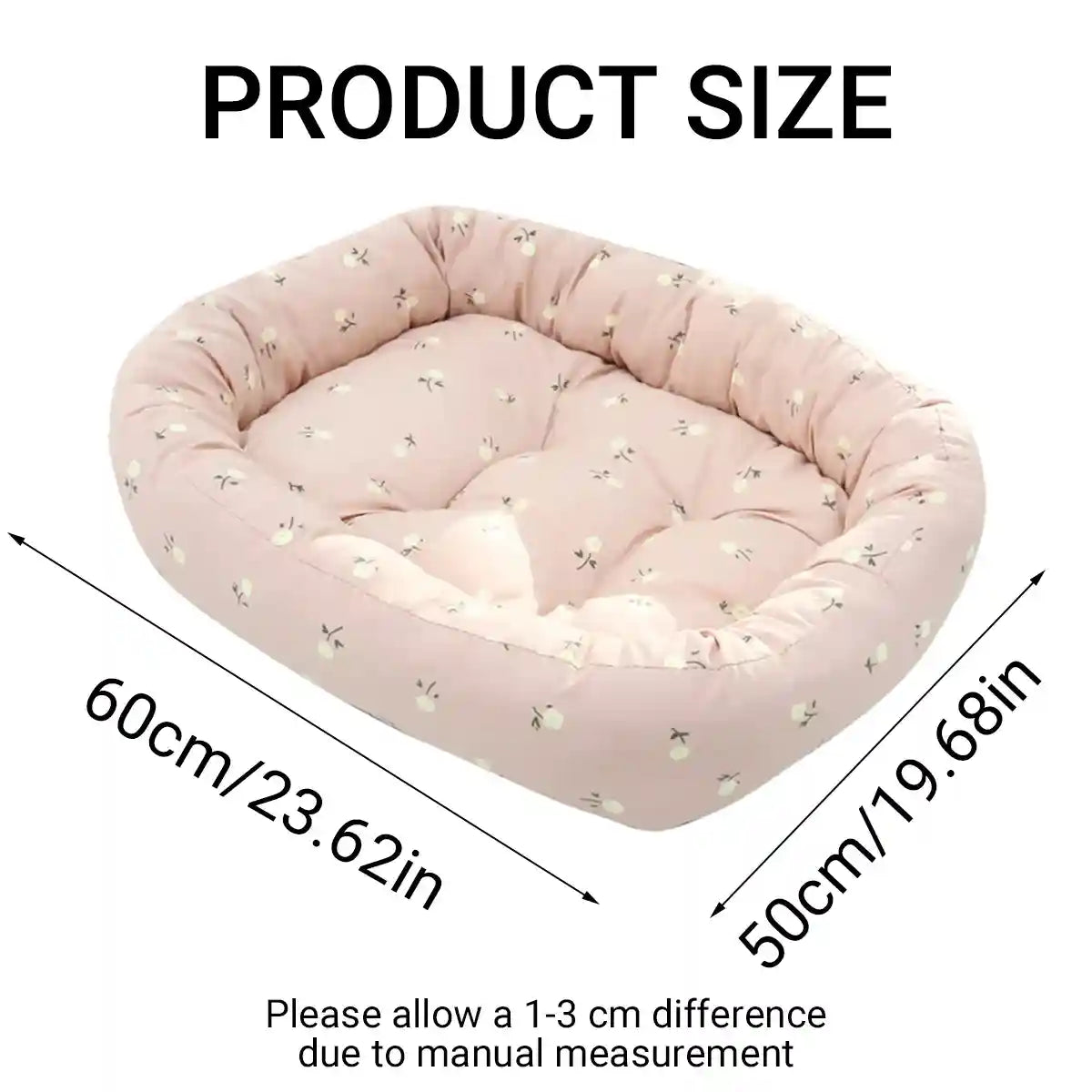 High-Appearance Pet Bed Soft Plush 23.62×19.68 in