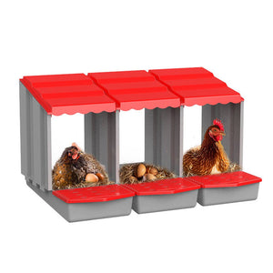 3-Compartment Chicken Nesting Box | Egg Laying Coop for Poultry