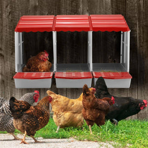 3-Compartment Chicken Nesting Box | Egg Laying Coop for Poultry