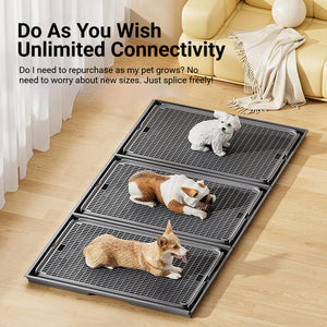 Connectable Dog Toilet Tray With Grid And Training Post