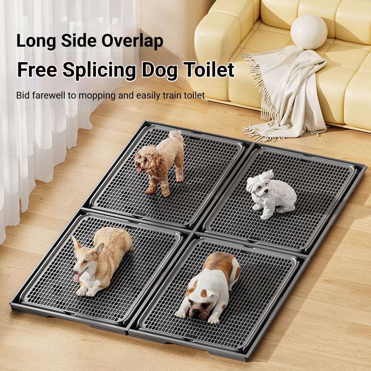 Connectable Dog Toilet Tray With Grid And Training Post