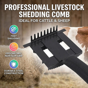 Livestock Shedding Comb for Cattle, Horses & Sheep Grooming