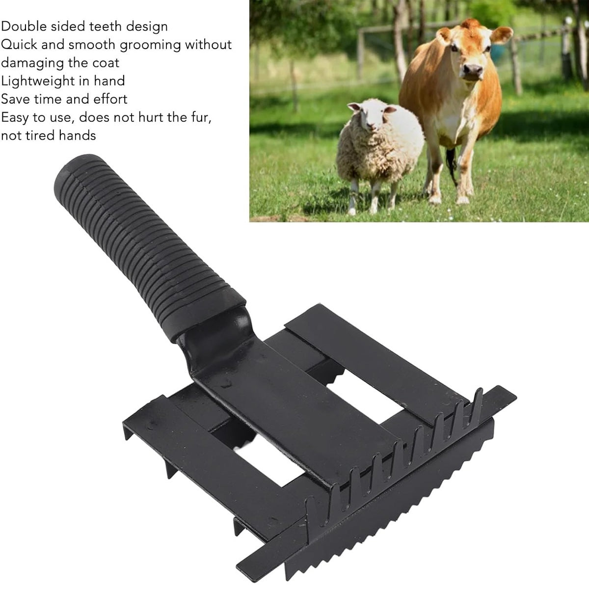 Livestock Shedding Comb for Cattle, Horses & Sheep Grooming