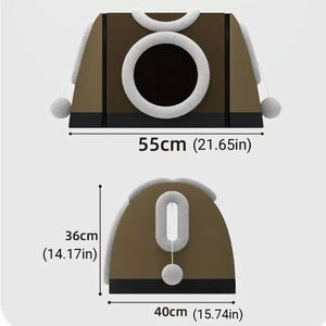 Convertible Cat Bed House Dual-Use Foldable Pet Nest