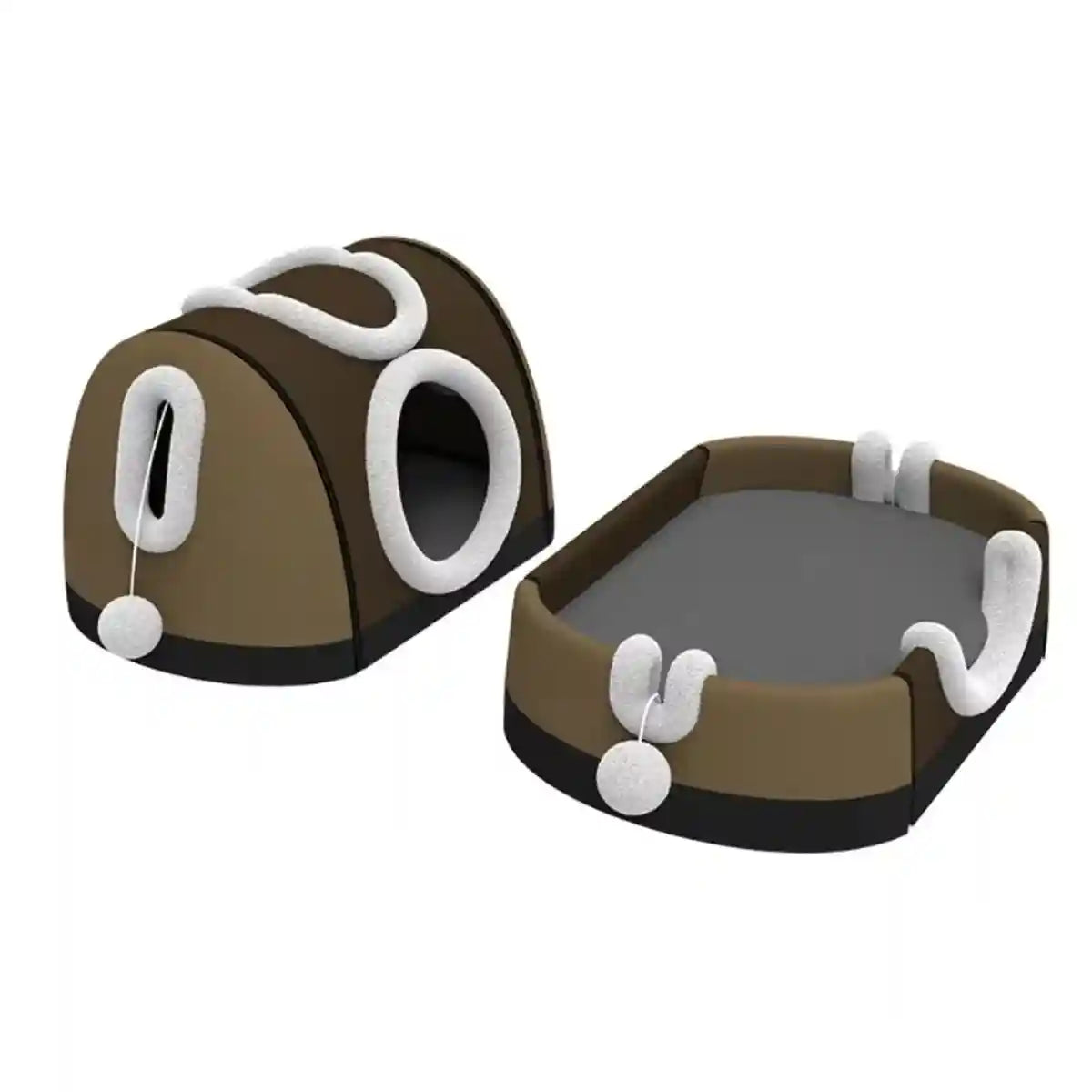 Convertible Cat Bed House Dual-Use Foldable Pet Nest