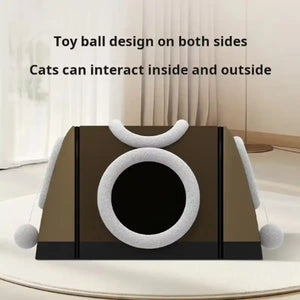Convertible Cat Bed House Dual-Use Foldable Pet Nest