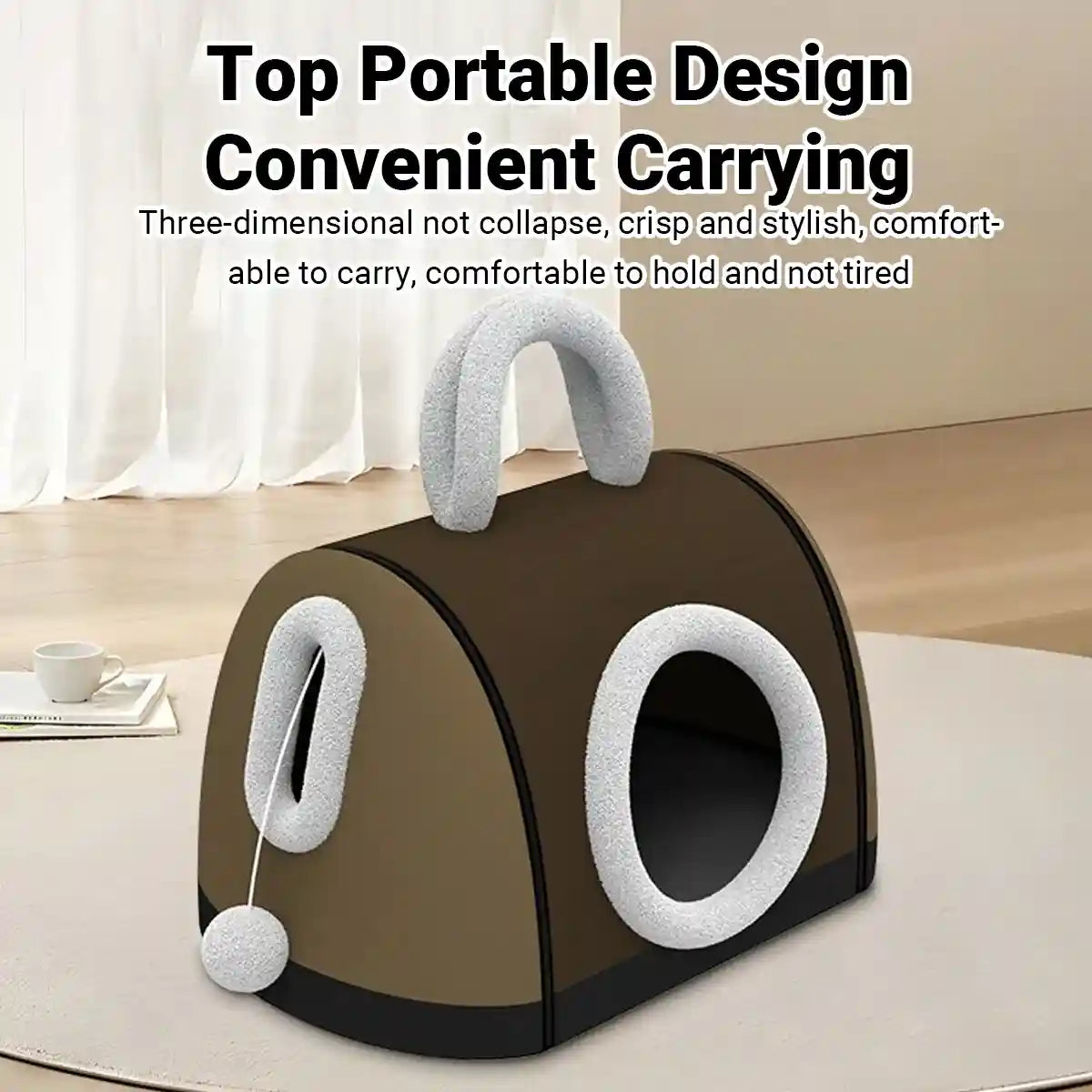 Convertible Cat Bed House Dual-Use Foldable Pet Nest