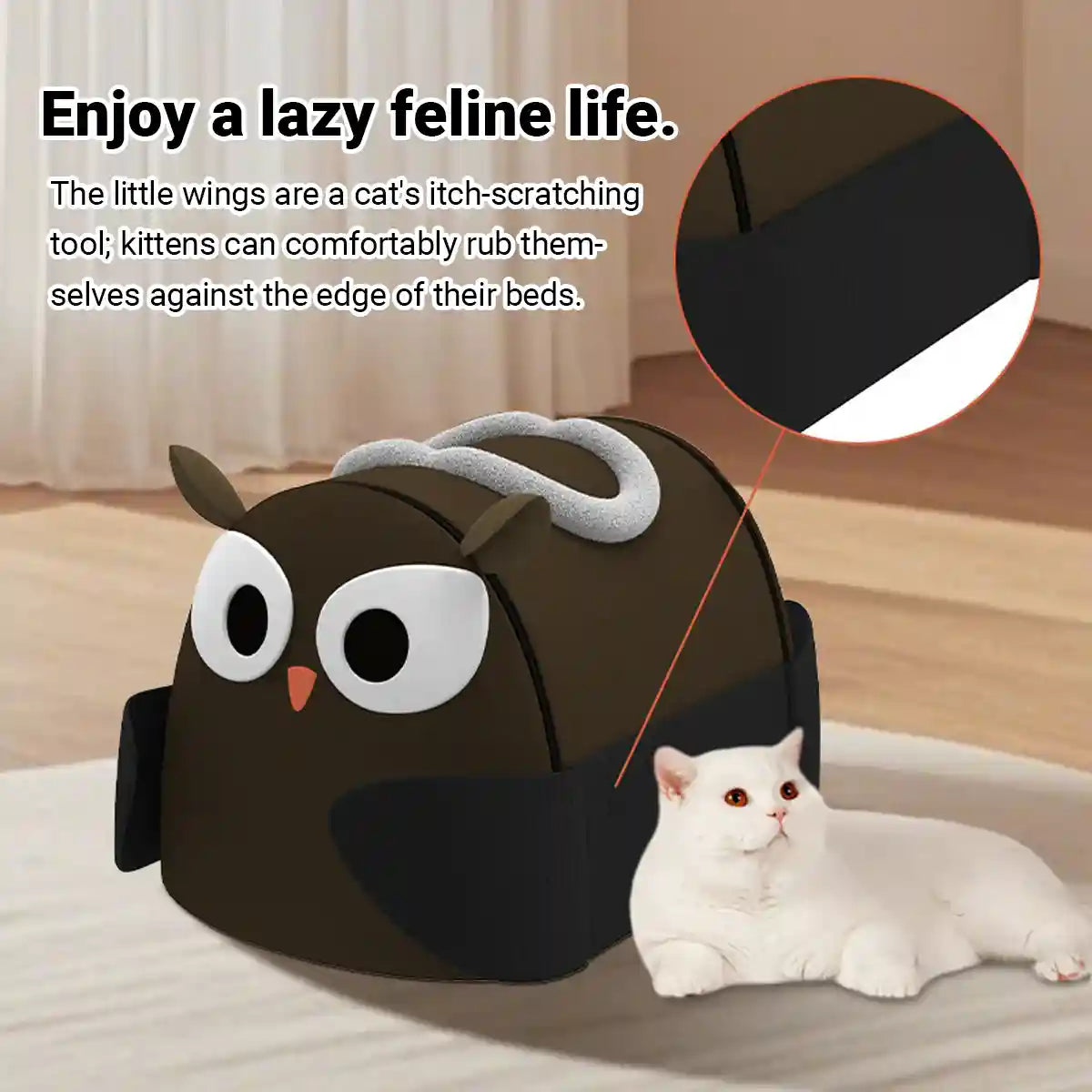 Convertible Cat Bed House Dual-Use Foldable Pet Nest