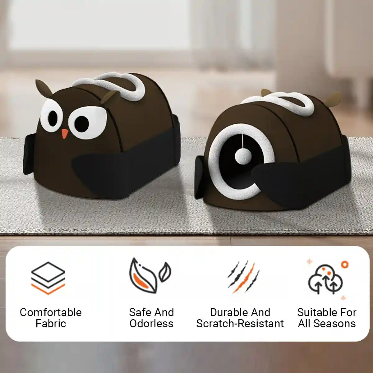 Convertible Cat Bed House Dual-Use Foldable Pet Nest