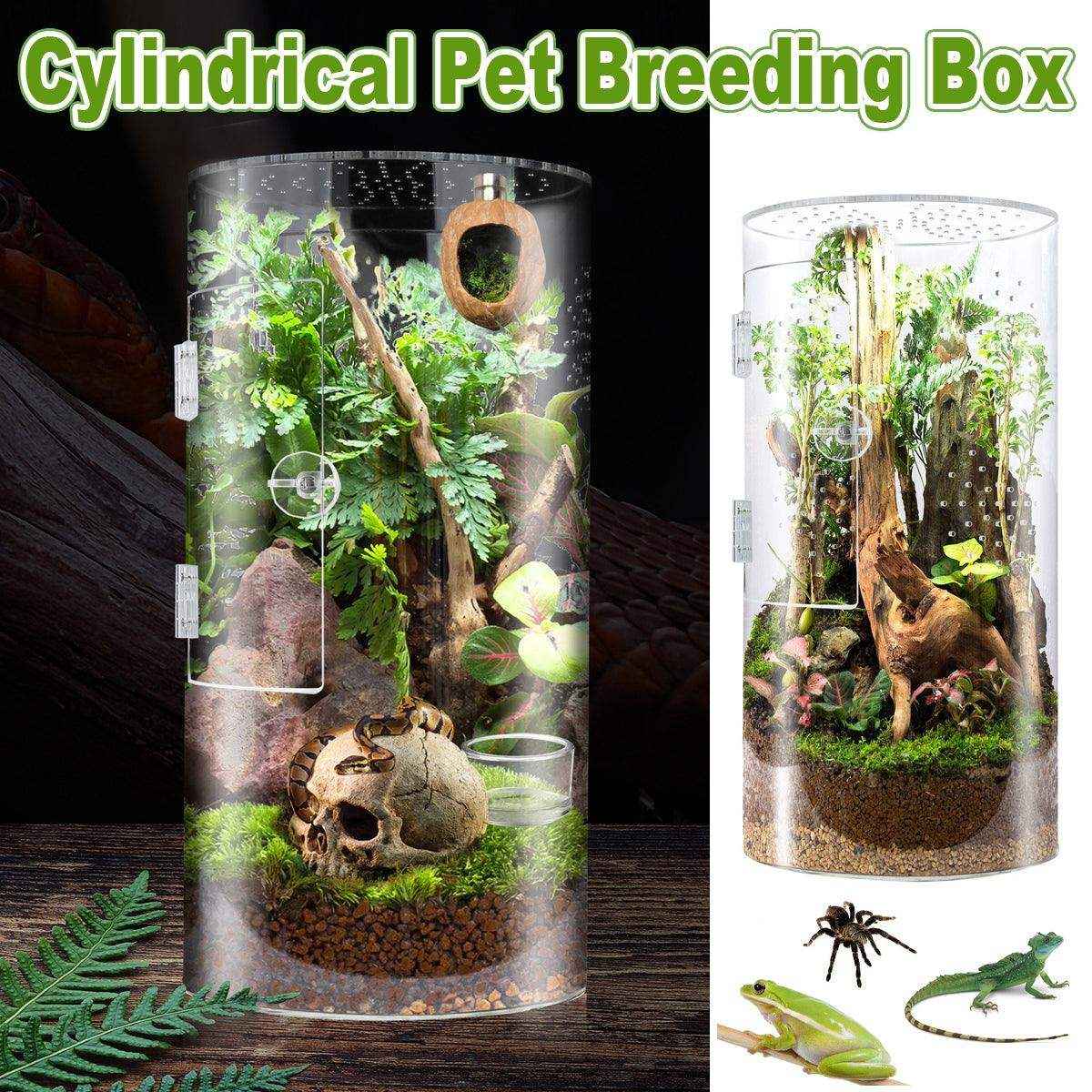 Large Cylindrical Pet Breeding Box for Reptiles | Transparent Habitat ...