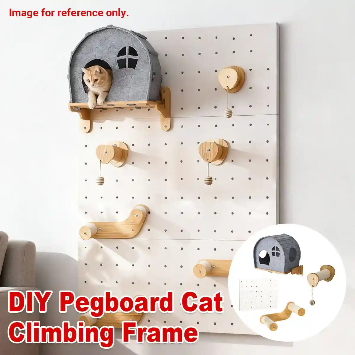 DIY Pegboard Cat Climbing Frame
