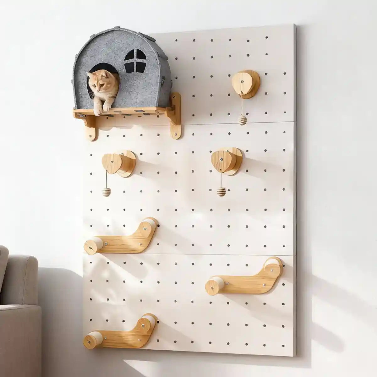 DIY Pegboard Cat Climbing Frame