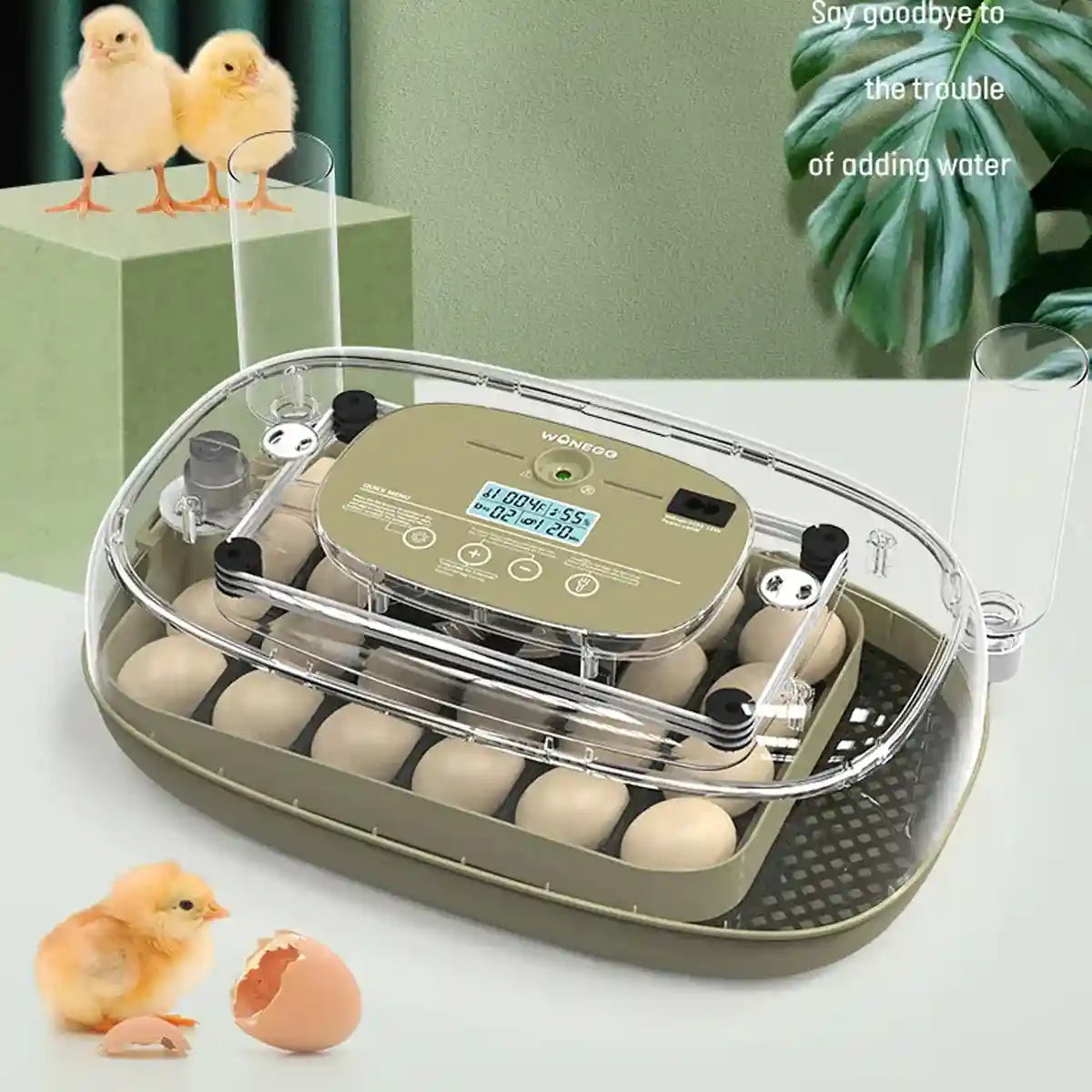 24 Egg Incubator Auto Turn Humidity Display Water Refill