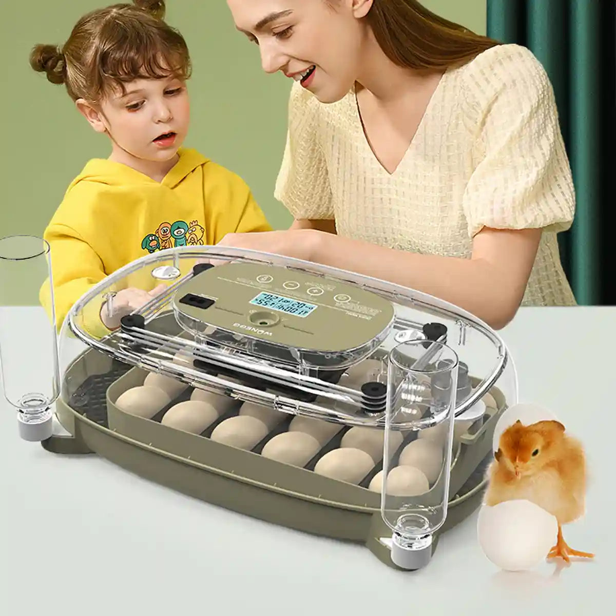 24 Egg Incubator Auto Turn Humidity Display Water Refill