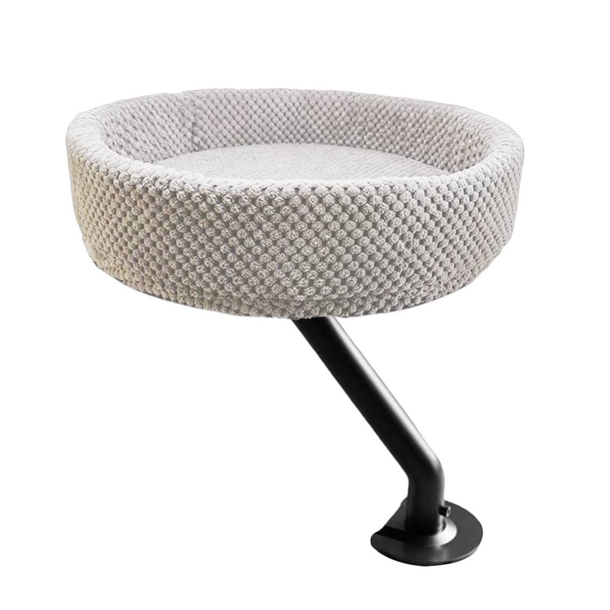 Adjustable Desktop Cat Bed for Table Edge Clamp-On Flannel Cat Lounge