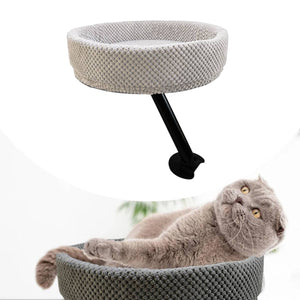Adjustable Desktop Cat Bed for Table Edge Clamp-On Flannel Cat Lounge