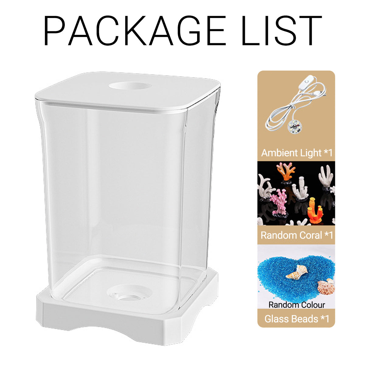 Desktop Fish Tank With LED Light