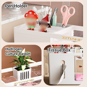 Desktop Aquarium - Mini Office Fish Tank with Tissue Dispenser