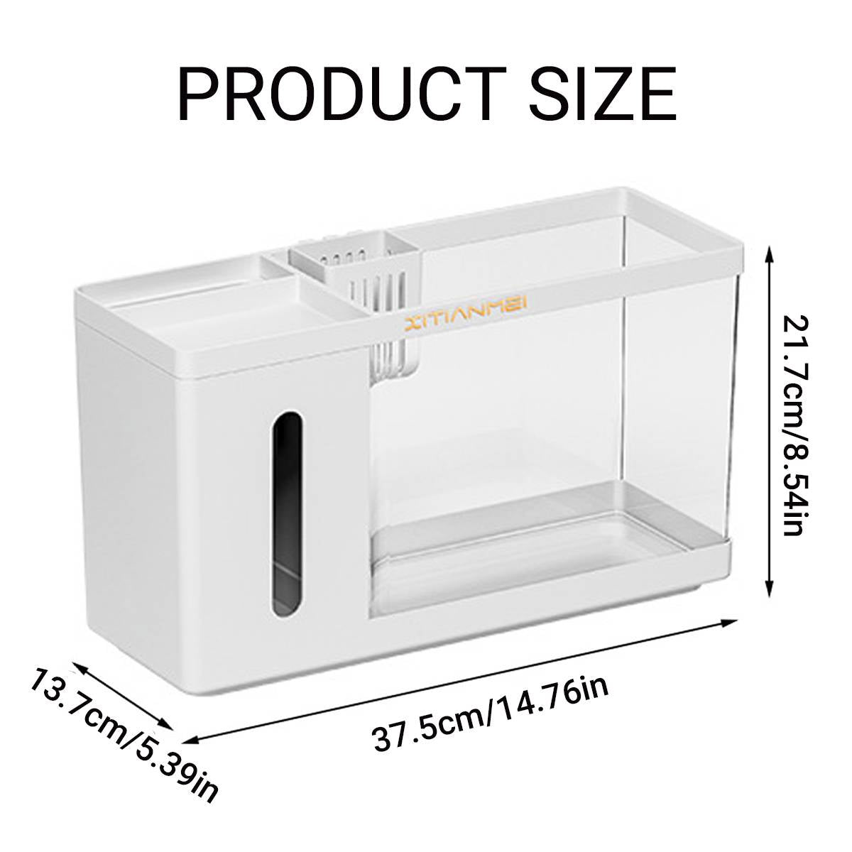Desktop Aquarium - Mini Office Fish Tank with Tissue Dispenser