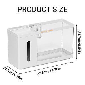 Desktop Aquarium - Mini Office Fish Tank with Tissue Dispenser