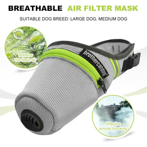 Dog Mask Breathable Adjustable Air Filter Muzzle for Pets