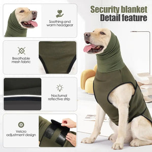Dog Anxiety Vest with Hood Calming Jacket for Stress Relief