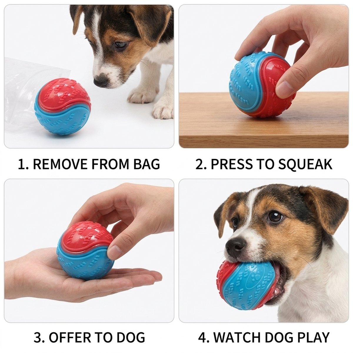 4-Pack Textured Dog Chew Balls